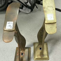 Pair of Vintage Shoe Shine Solid Brass Stand Footrest-PLEASE READ DESCRIPTION