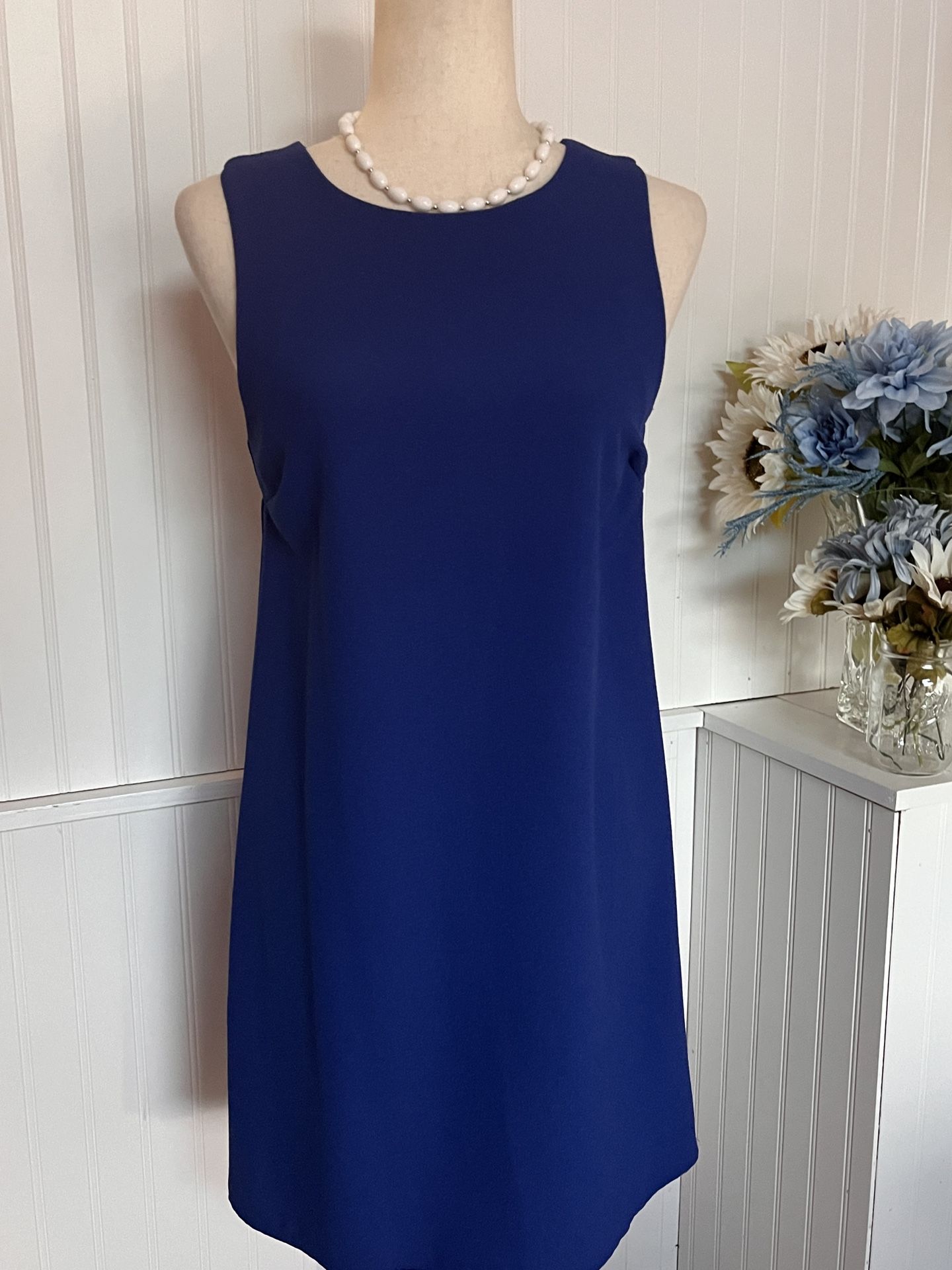 Causal Beautiful Blue Sleeveless Shift Dress