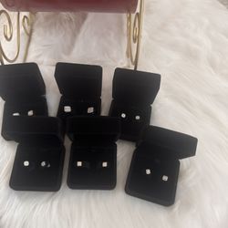 Pierced 925 Silver Moissanite Earrings