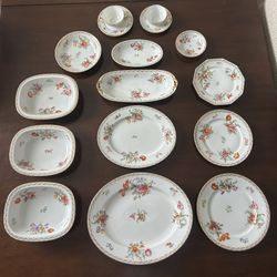 51-pc Antique Bavarian Dinnerware Set