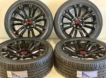 22" GMC GLOSS BLACK WHEELS RST RIMS TIRES CHEVY 1500 SIERRA TAHOE YUKON Z71 LTZ-WE FINANCE