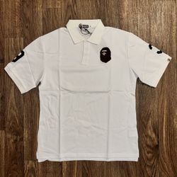 Bape White Polo