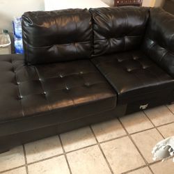 Leather Sectional Sofa Couch 