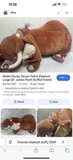 Tarzan Elephant Stuffed Animal