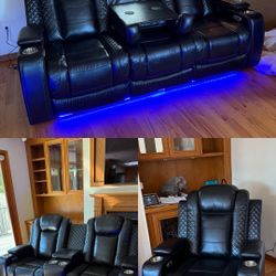 New Power Reclining Couch 3-Pc Set — Sofa • Loveseat • Chair