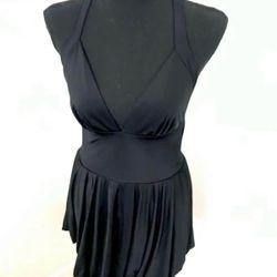 🥂Black Bubble Hem Halter Cocktail Dress Size M
