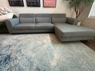 Modern Grey 2-Piece Sectional Sofa (Left-Handed Chaise)