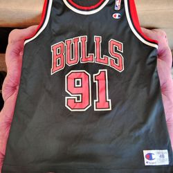 Champion Chicago Bulls #91 Rodman Jersey