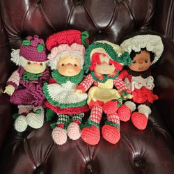 1980s Handmade Crochet Dolls