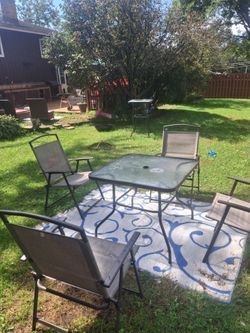 Outdoor patio table and chairs