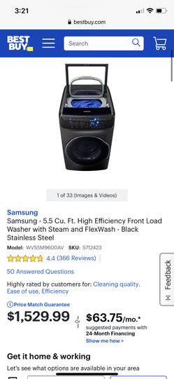 5.5cu. Samsung Washer Sane Color As Picture