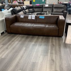 Brady Brown Leather Sofa