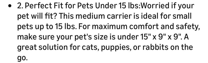 Small pet carrier