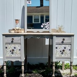 Antique Vanity/Desk With Chair