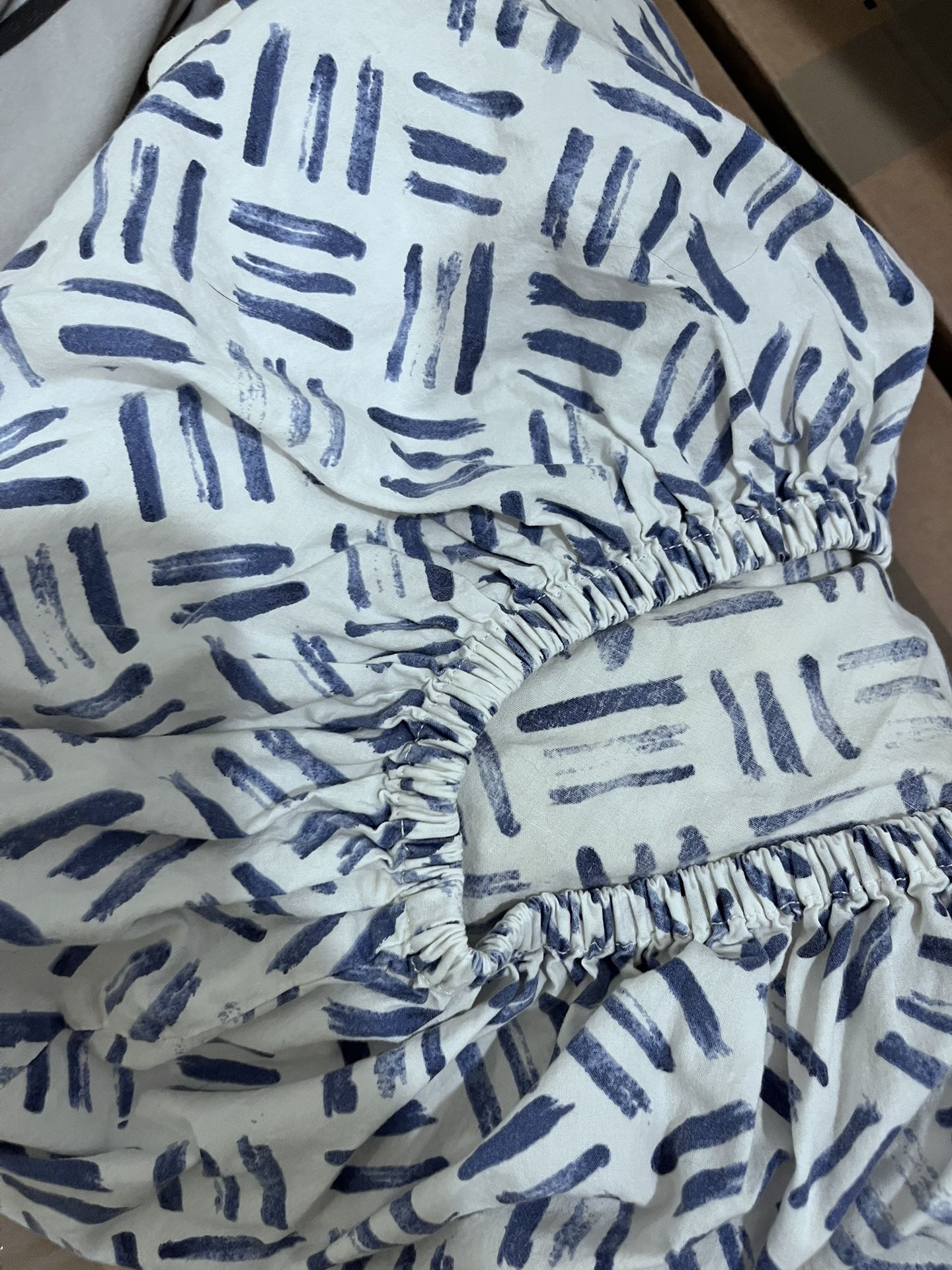 Blue And White Fitted Baby Crib Sheet