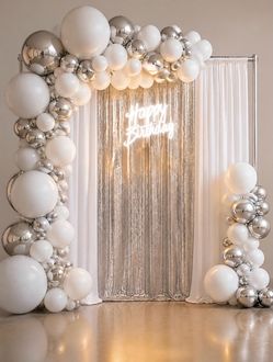 Silver Birthday Decorations ✨🎈