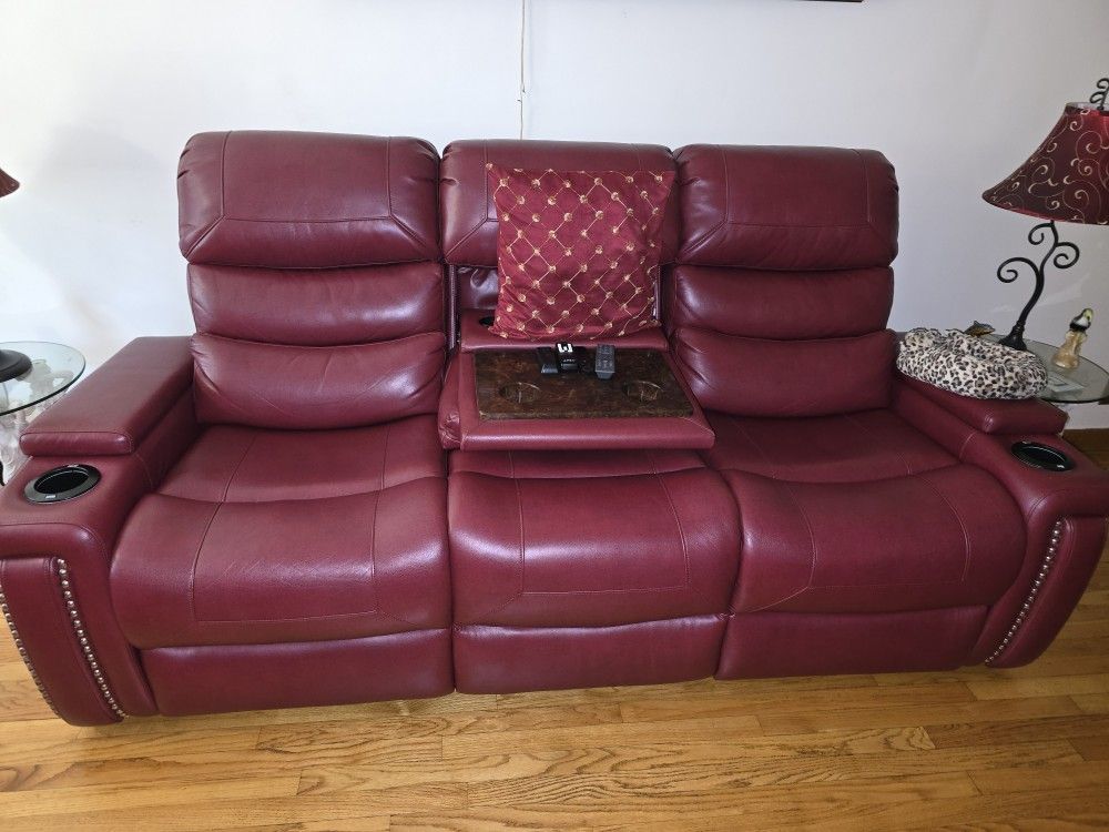Theater Recliner Couch W/lamps