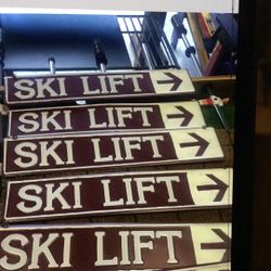 Metal Ski Lift Signs