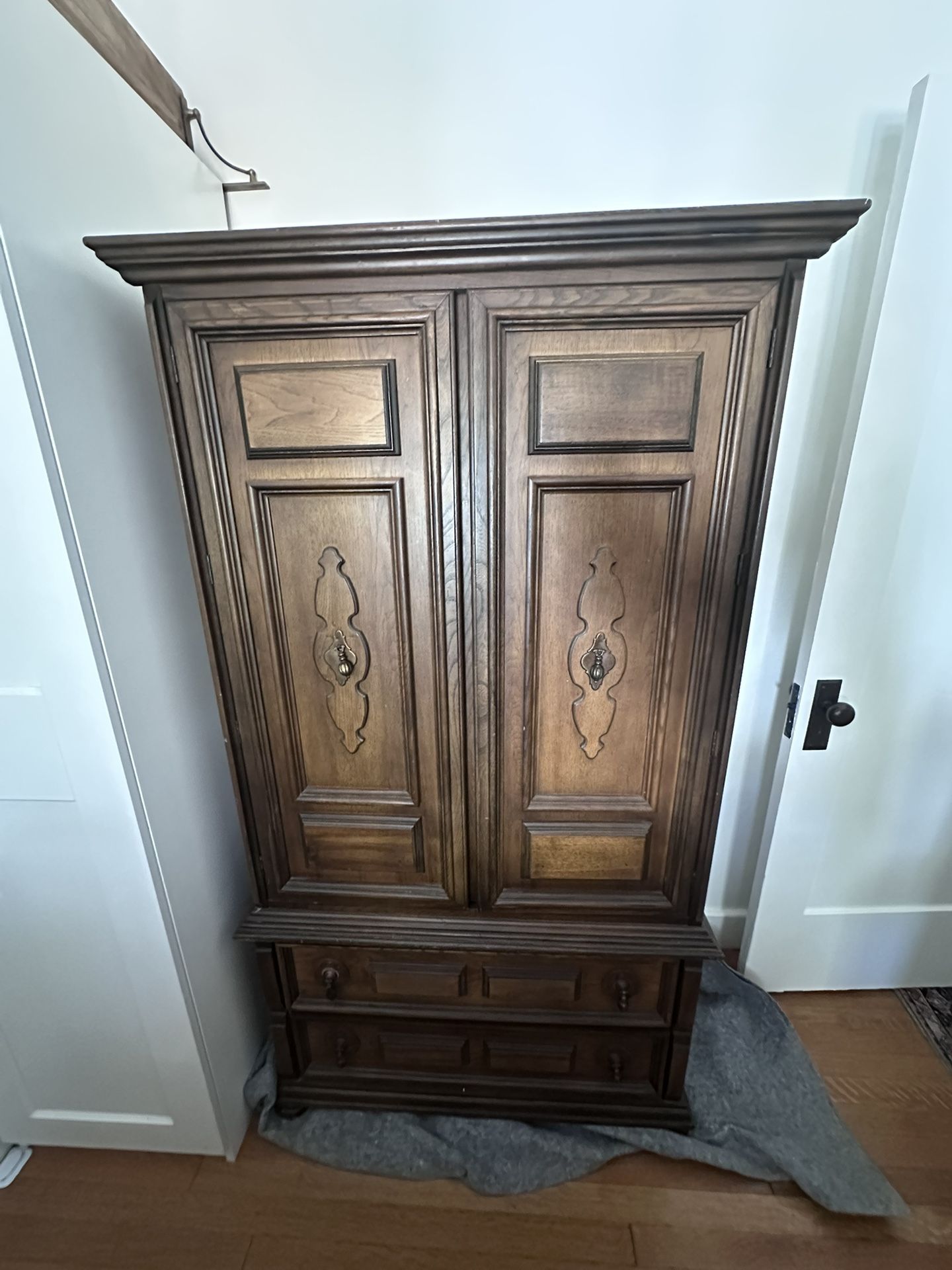Vintage Solid Wood Armoire Wardrobe
