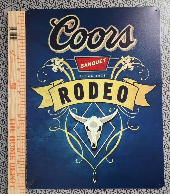 16x12 Coors Rodeo Beer Sign