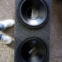 2 12” California Profile Subwoofers an Amp (Trades/OBO) (NO BOX)