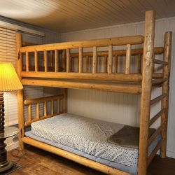 Rustic Log Cabin Style Bunk Bed-Twin over Twin 