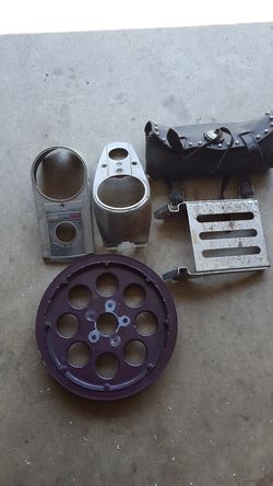 Misc. Harley parts and leather bag