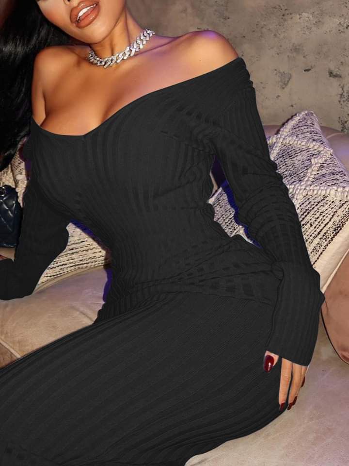 Ladies Black Bodycon Dress 
