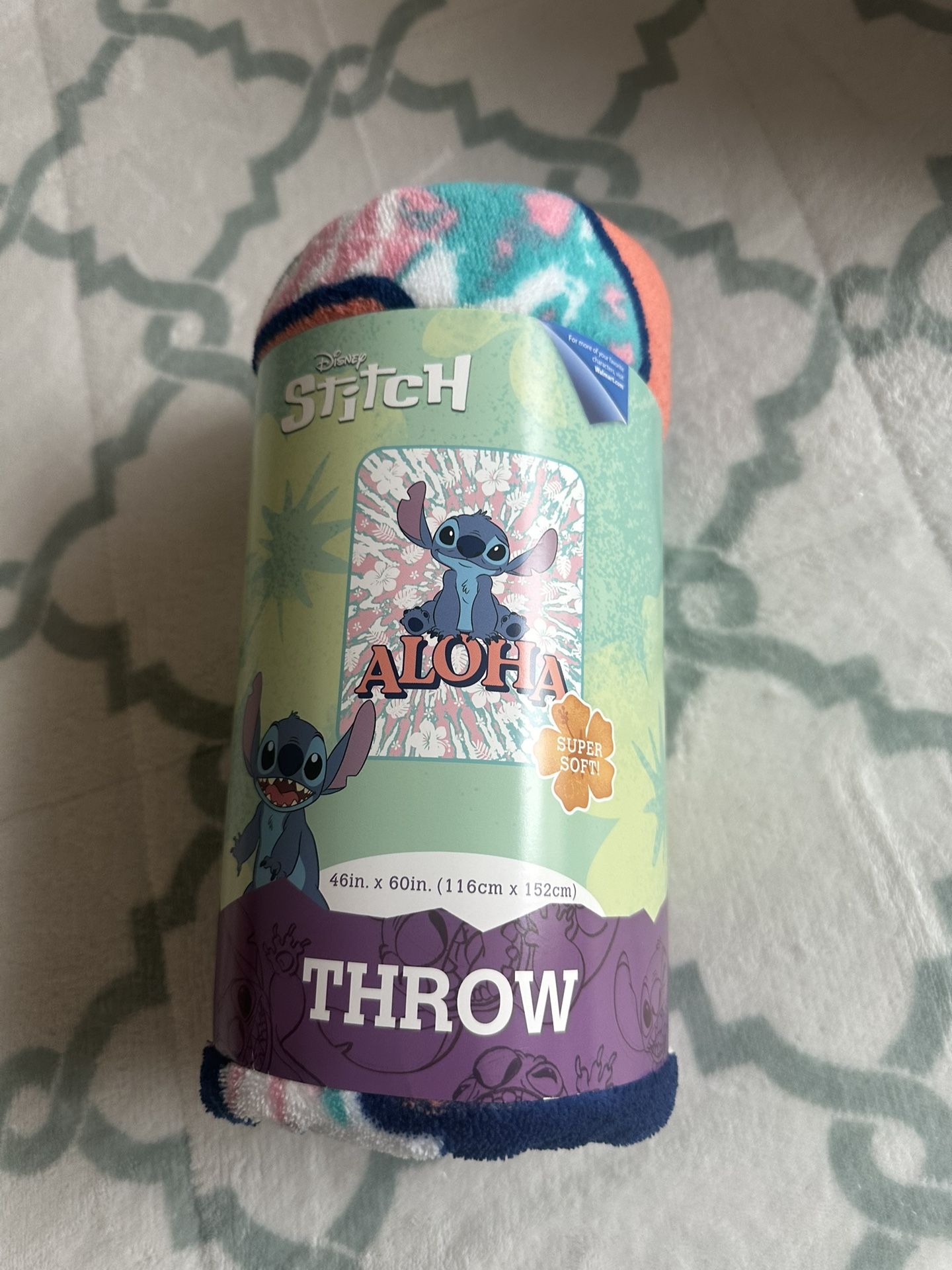 Disney Aloha Stitch Blue and Pink Throw