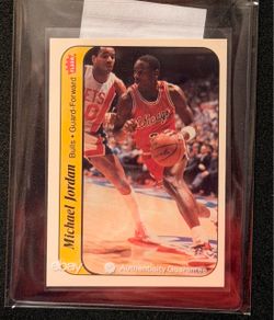 1986 Fleer Michael Jordan Sticker Rookie Card Sealed in Authenticity sleeve