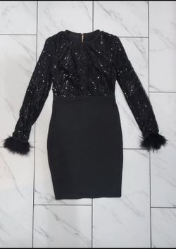 Black Sheer Shimmering Mini Dress