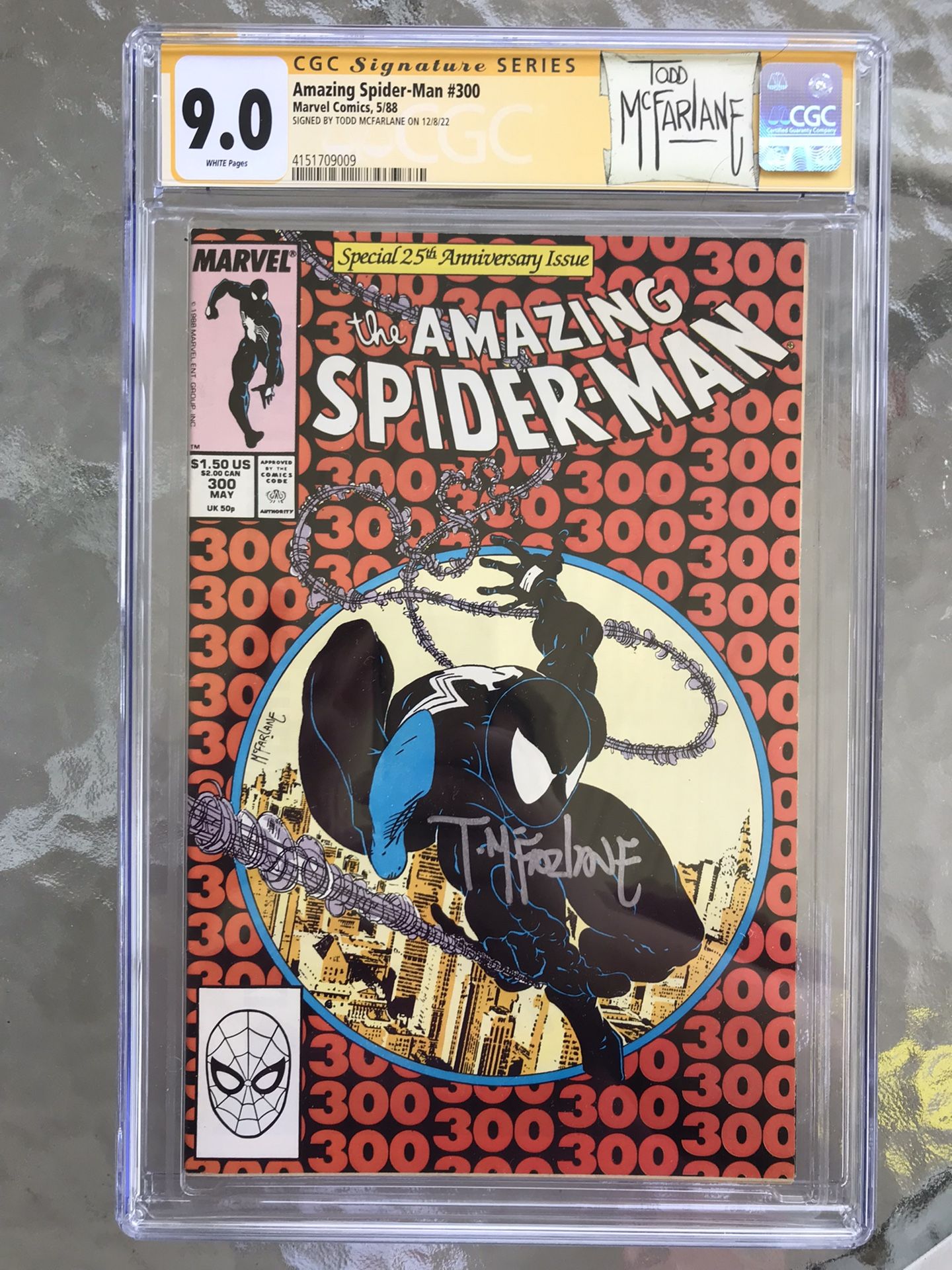 Amazing Spider-Man #300 (1988) CGC 9.0 — Signed (SS) Todd McFarlane; 1st Venom