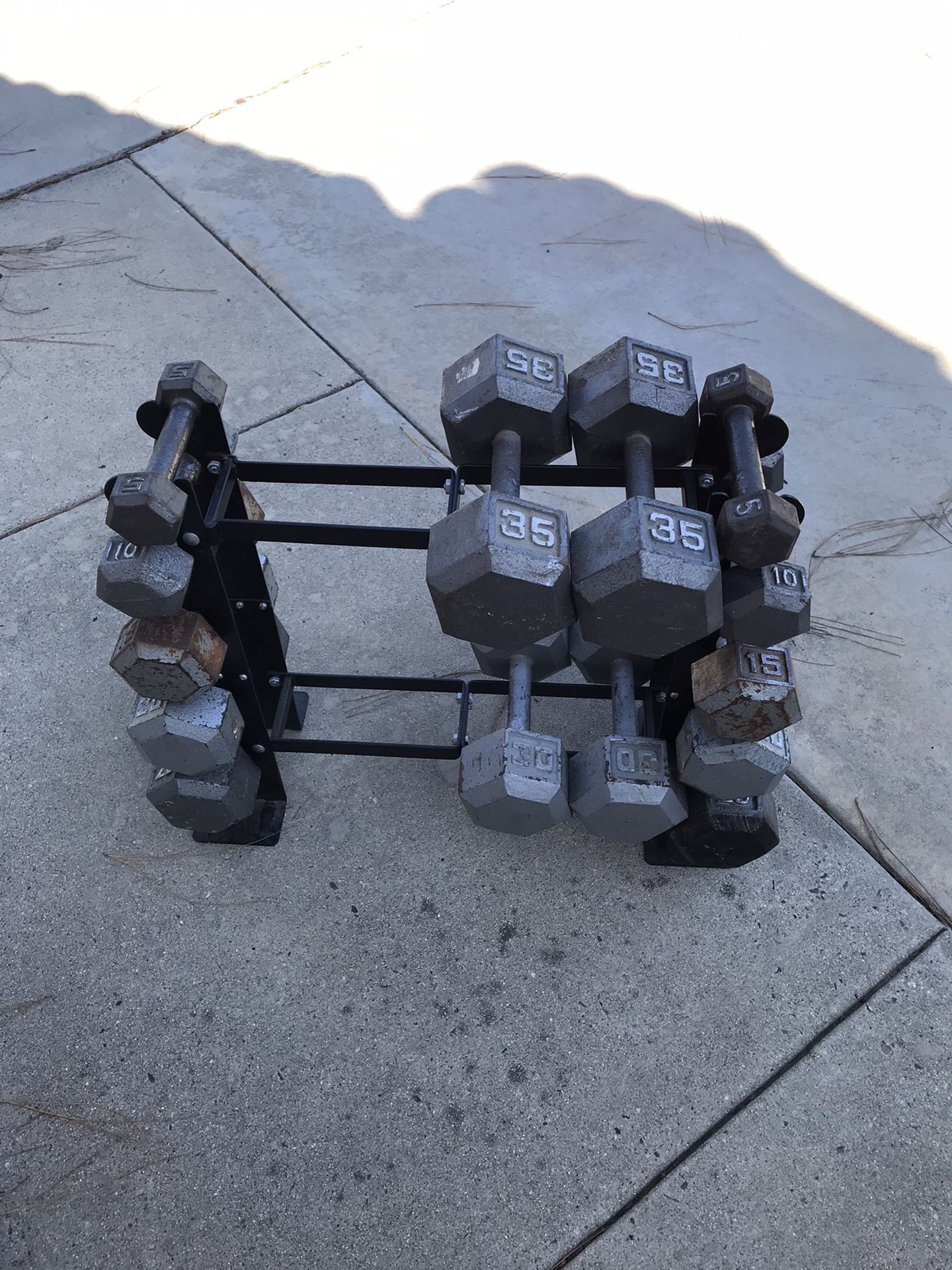Dumbbell Weights With Dumbbell Rack