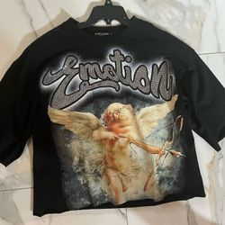 Mixed Emotion Black Rhinestone Shirt