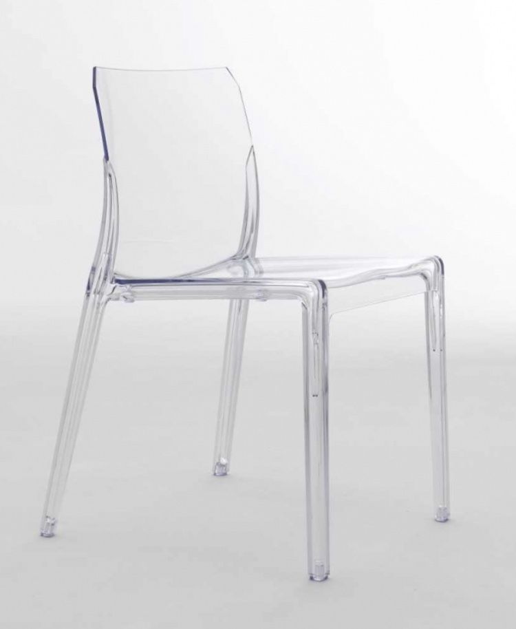 2 Alberto Turolo Mi Ami Itf Design Clear Stacking Chairs Pair Mid Crntury Modern Vintage Retro Herman Miller Eames Shell Office Side