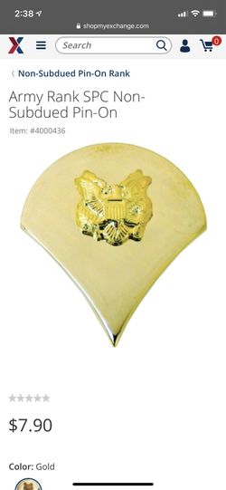 SPC gold pin-on rank for ASUs