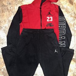Jordan Zip Up With Sweats In Boys Size L