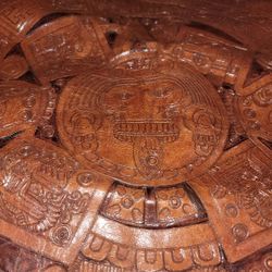 Aztec Calendar Embossed Leather
