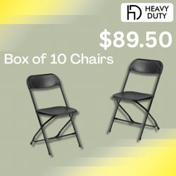 Caja De 10 Sillas De Plástico Negras 