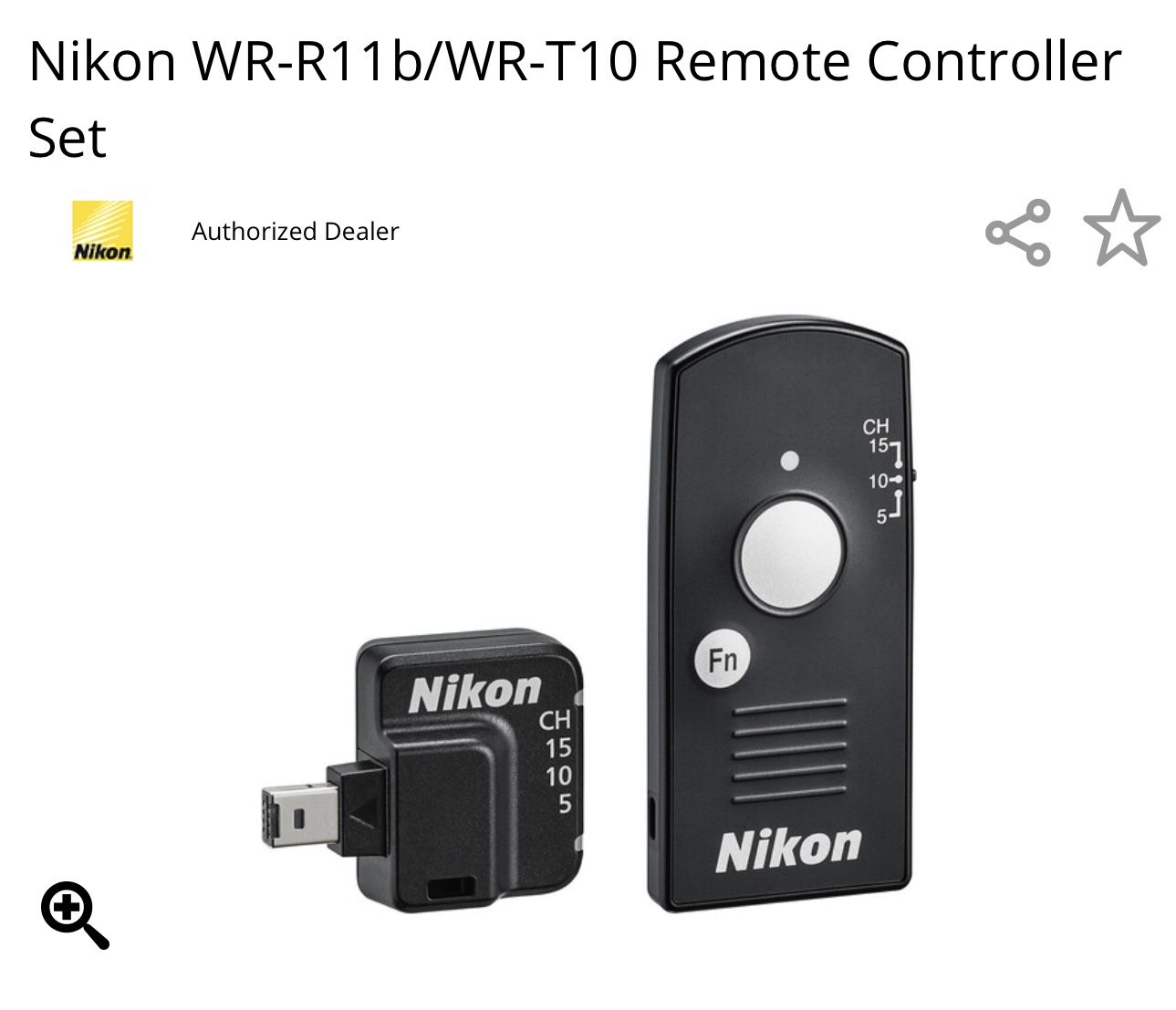 Nikon wireless Remote/ Z 7 Mirrorless Model