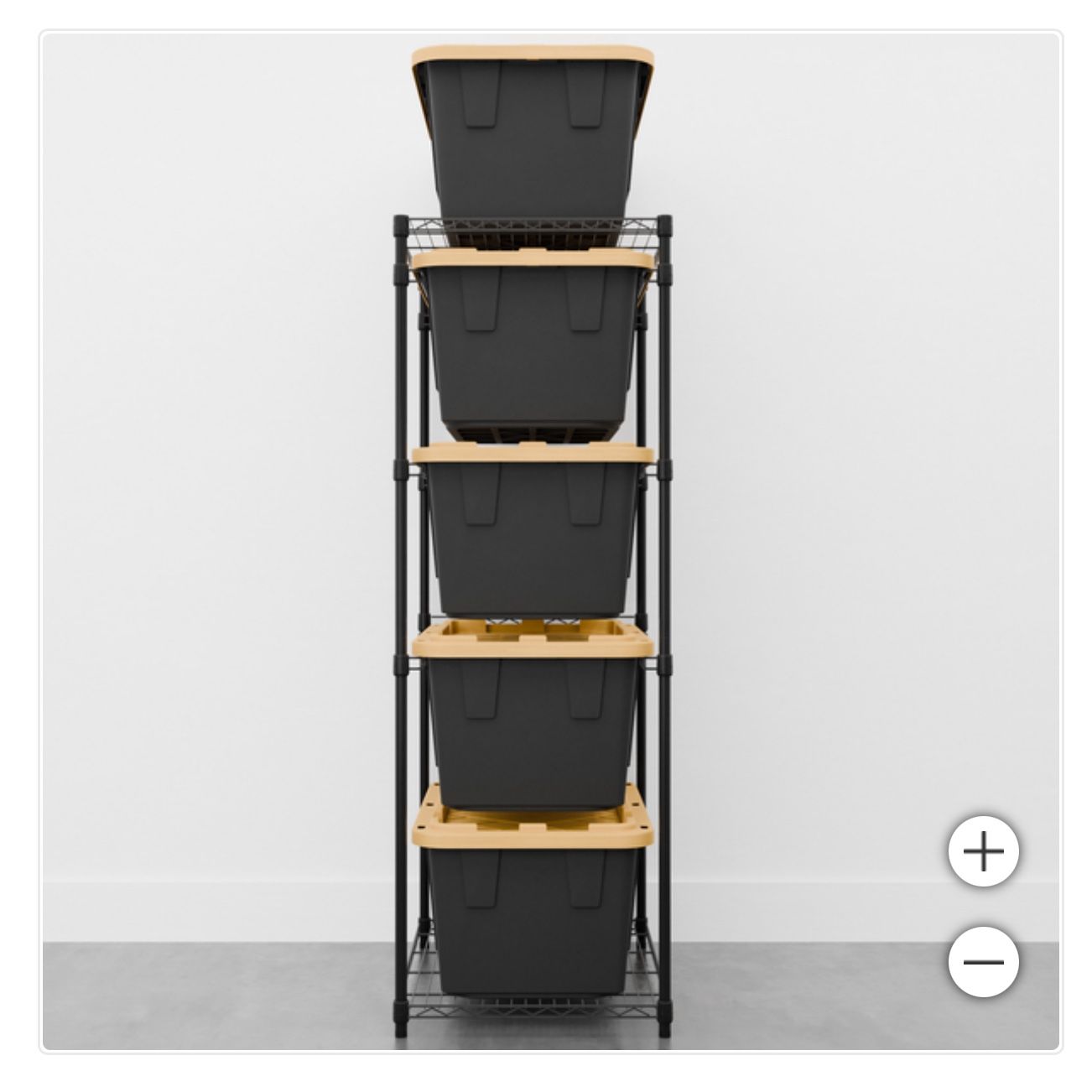 SafeRacks 5-Tier Wire Shelving Bin Storage Rack, 31" x 68" x 23", Black