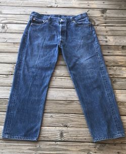 Men’s Levis 501XX Vintage Blue Jeans Mexico 35/36 X 27 1/2 Actual size