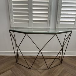 Hexagon 3D Glass Console Table Bronze