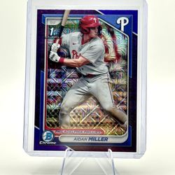 Aidan Miller (RC) 2024 Bowman Chrome Prospects Purple Refractor #BCP-27 Phillies