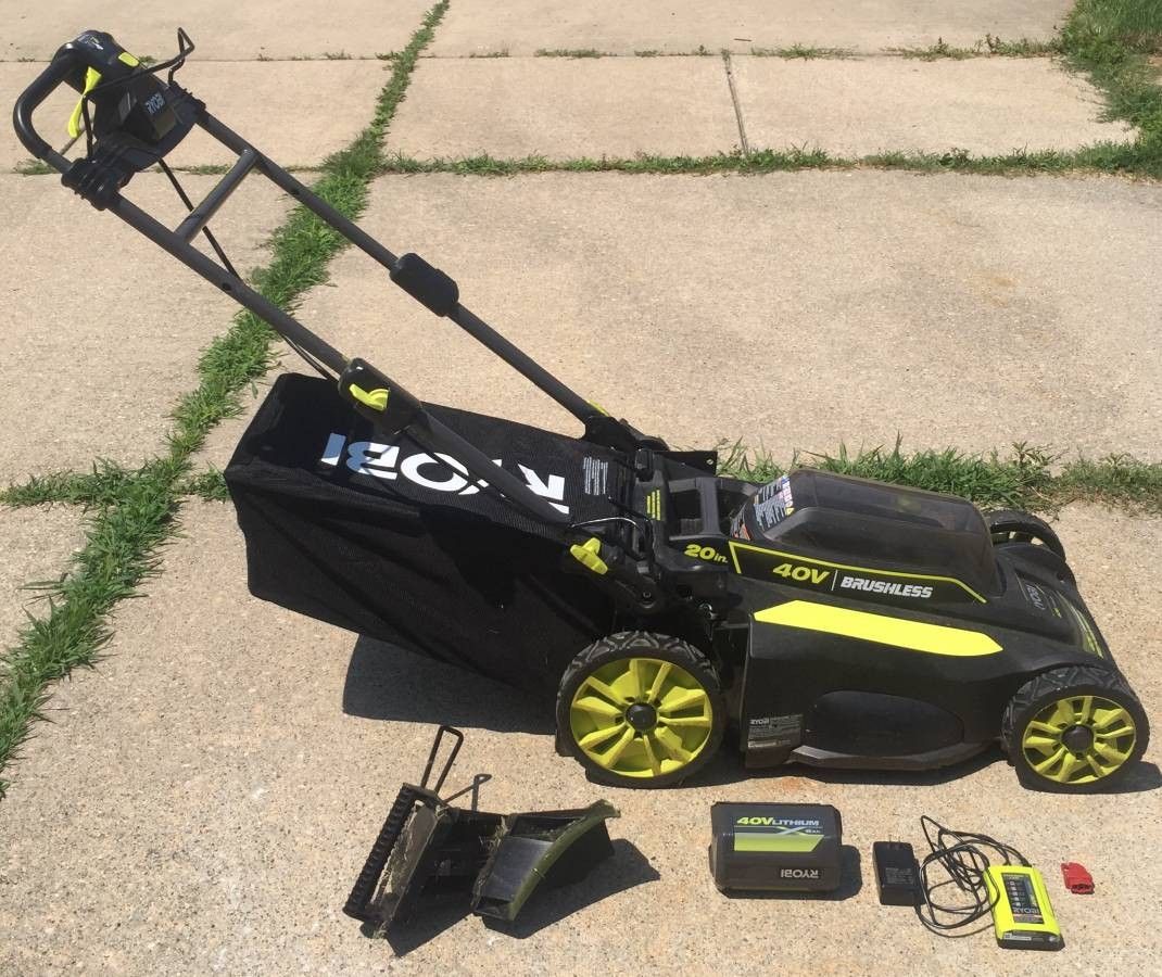 RYOBI 40V BRUSHLESS 20” SELF-PROPELLED LAWN MOWER,POWERS,NEEDS REPAIR