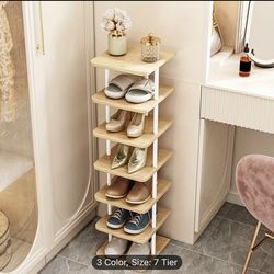 Shoe Rack Light Brown and white NEW