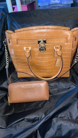 Michael Kors Tan croc-embossed Hamilton tote