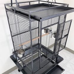 (NEW) $155 Large 68-inch Tall Bird Cage with Rolling Stand for Parrots Parakeets Cockatiel Lovebird