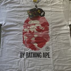 Medium Pink And White Bape T-shirt
