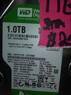 Western digital 1TB HDD HARDRIVE! LIKE NEW!